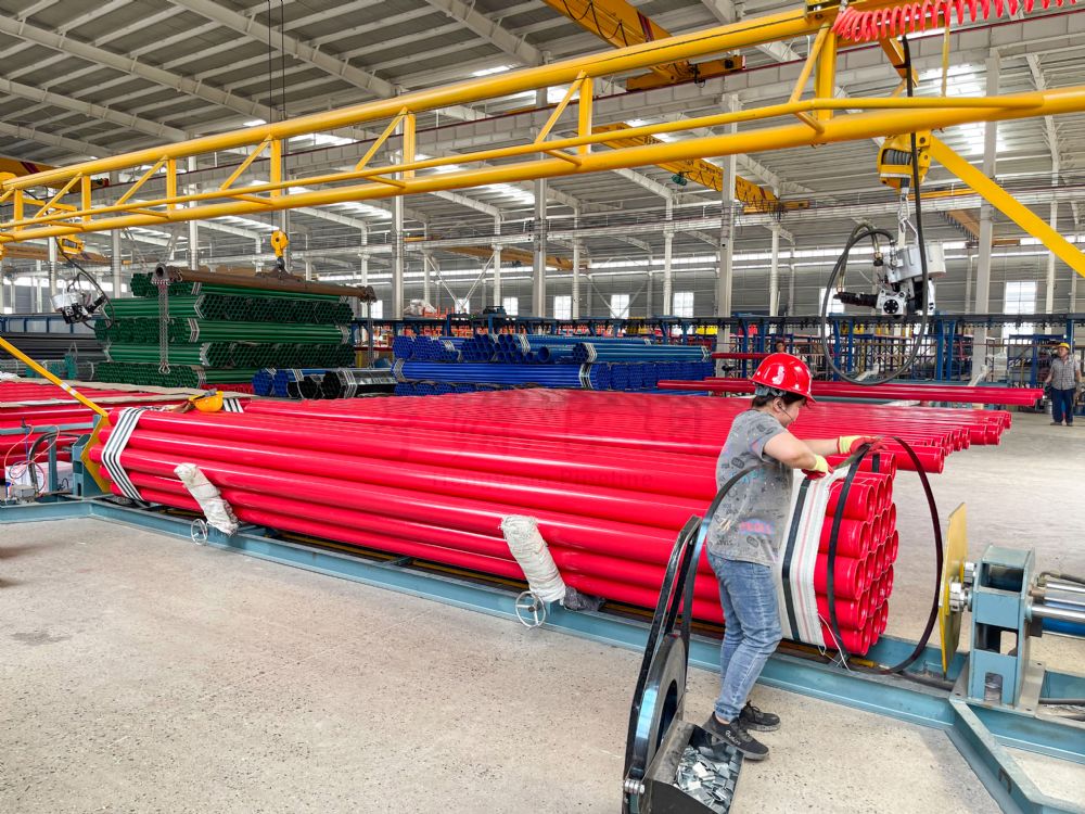 消防專用涂塑鋼管成品打包